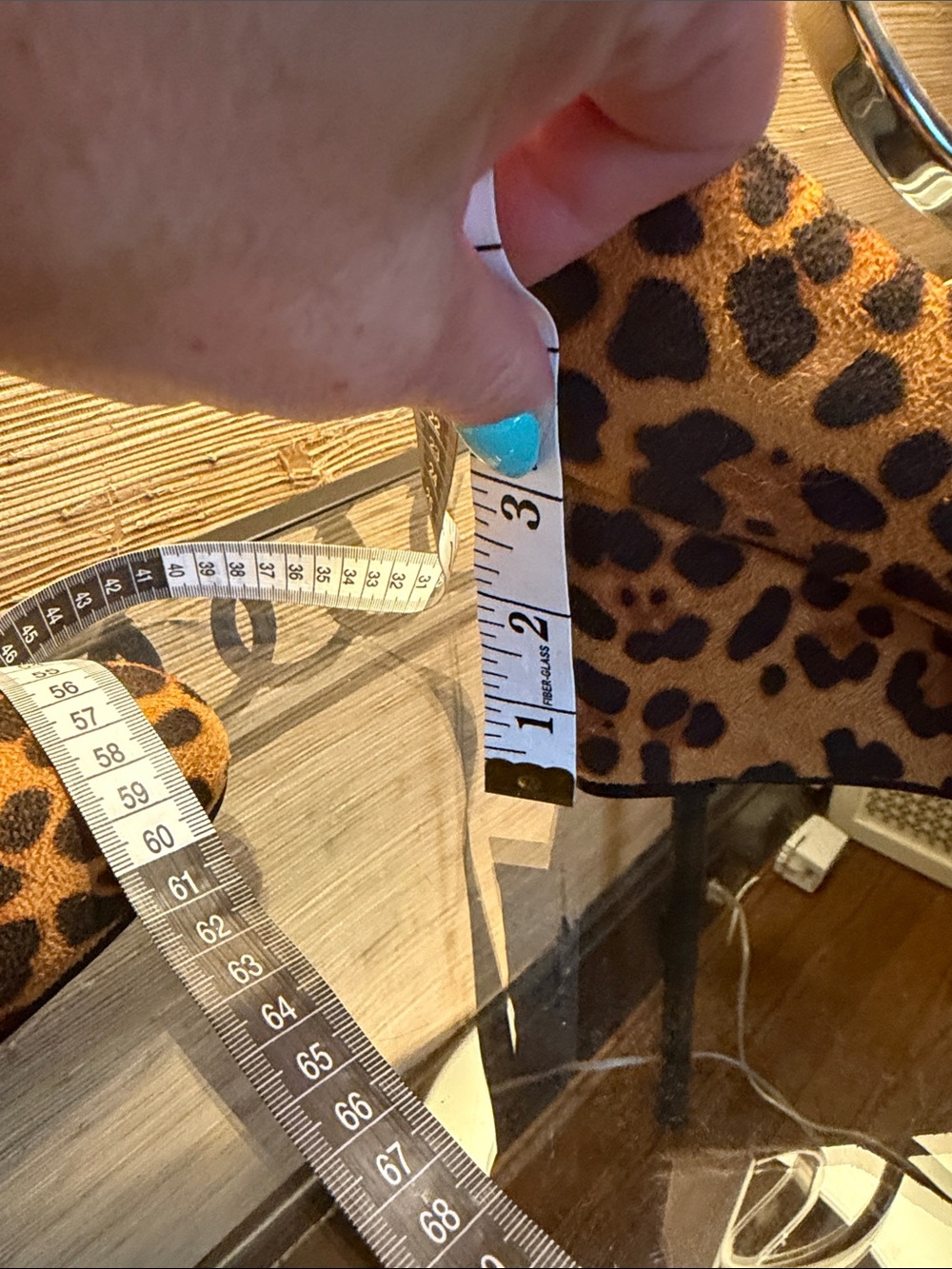 Leopard Print Mary Jane Wedge Heels in Tan and Black - Picture 4 of 6